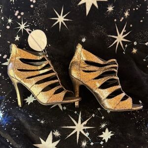 Elegant Rose Gold Strappy Heels